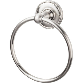 Edwardian Towel Ring with Beaded Backplate - Brushed Satin Nickel