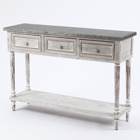 Wood and Metal Farmhouse Distressed Console Table