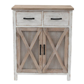 Rustic Wood Barn Door Storage Cabinet