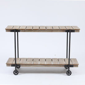 Wood Two-Tier Shelf Storage Cart