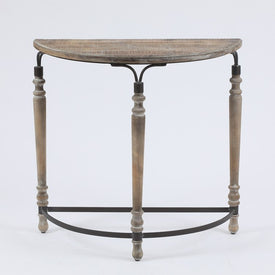 Wood Rustic Half Moon Table