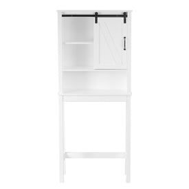 Farmhouse White MDF Over-the-Toilet Space Saver Cabinet