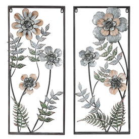 Two-Piece Metal Flower Wall Panels