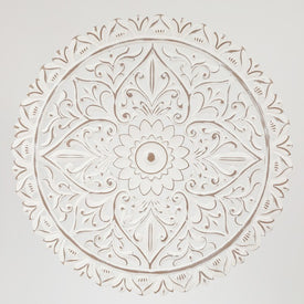 White Wood Flower Medallion Wall Decor