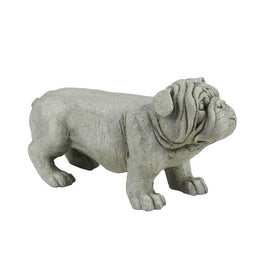 Bulldog Gray Magnesium Oxide Garden Statue
