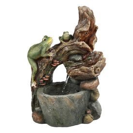 Resin Frogs and Tree Outdoor Fountain