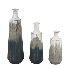 Three-Piece Metal Multi-Tone Vases