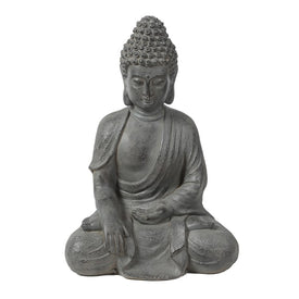 Enlightened Buddha Gray Magnesium Oxide Garden Statue