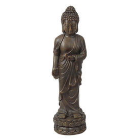 Enlightened Standing Buddha Brown Magnesium Oxide Garden Statue