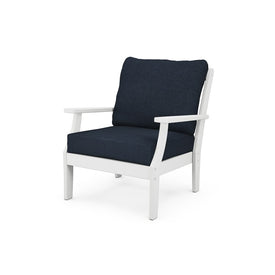 Braxton Deep Seating Chair - White/Marine Indigo