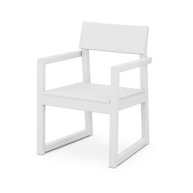 Edge Dining Arm Chair - White
