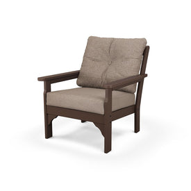 Vineyard Deep Seating Chair - Mahogany/Spiced Burlap