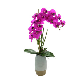 30" Artificial Fuchsia Orchid in Ceramic Vase