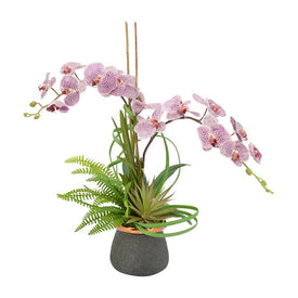23" Artificial Purple Orchid and Fern Arrangement