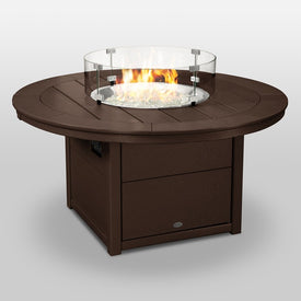 Round 48" Fire Pit Table - Mahogany