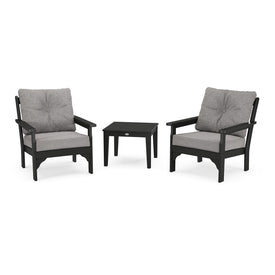 Vineyard Three-Piece Deep Seating Set - Black/Gray Mist