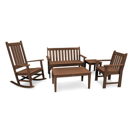 Vineyard Five-Piece Bench & Rocking Chair Set - Teak