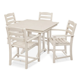 La Casa Cafe Five-Piece Farmhouse Trestle Arm Chair Dining Set - Sand