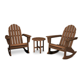 Vineyard Three-Piece Adirondack Rocking Chair Set - Teak