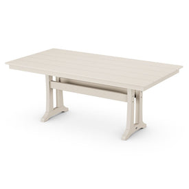 Farmhouse Trestle 37" x 72" Dining Table - Sand