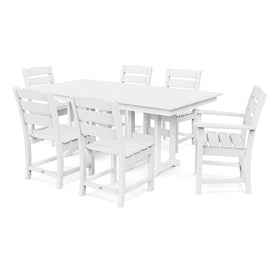 Lakeside Seven-Piece Farmhouse Dining Set - White