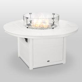 Round 48" Fire Pit Table - White