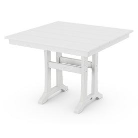 Farmhouse Trestle 37" Dining Table - White