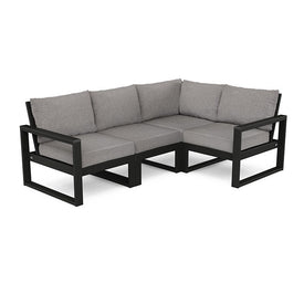 Edge Four-Piece Modular Deep Seating Set - Black/Gray Mist
