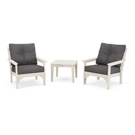 Vineyard Three-Piece Deep Seating Set - Sand/Antler Charcoal