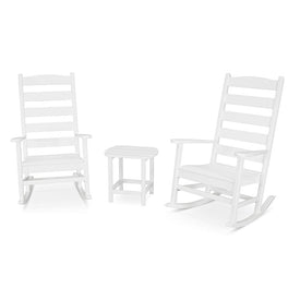 Shaker Three-Piece Porch Rocking Chair Set - White