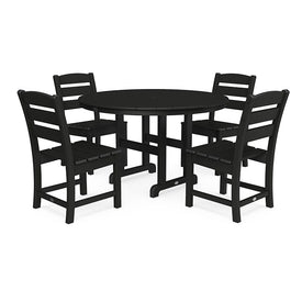 Lakeside Five-Piece Round Side Chair Dining Set - Black