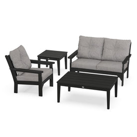 Vineyard Four-Piece Deep Seating Set - Black/Gray Mist