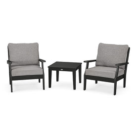 Braxton Three-Piece Deep Seating Set - Black/Gray Mist