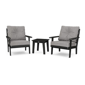 Lakeside Three-Piece Deep Seating Chair Set - Black/Gray Mist