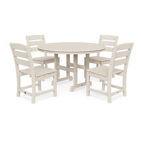Lakeside Five-Piece Round Side Chair Dining Set - Sand