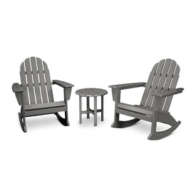 Vineyard Three-Piece Adirondack Rocking Chair Set - Slate Gray