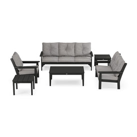 Vineyard Six-Piece Deep Seating Set - Black/Gray Mist