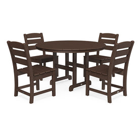 Lakeside Five-Piece Round Side Chair Dining Set - Mahogany