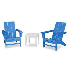 Modern Adirondack Three-Piece Set - Pacific Blue/White