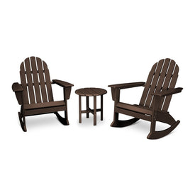 Vineyard Three-Piece Adirondack Rocking Chair Set - Mahogany