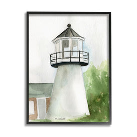Hyannis Coast Lighthouse Waterside Architecture 20" x 16" Black Framed Wall Art