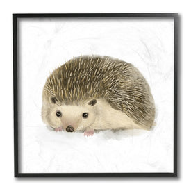 Adorable Hedgehog Illustration Nursery Woodland Animal 12" x 12" Black Framed Wall Art