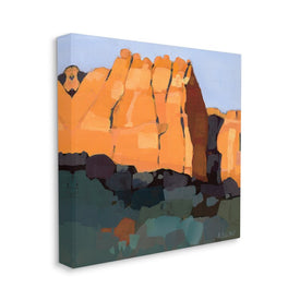 Canyon Side Abstract Landscape Southwestern Mountains 24" x 24" Gallery Wrapped Wall Art