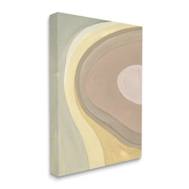Abstract Organic Curves Neutral Brown Yellow 20" x 16" Gallery Wrapped Wall Art