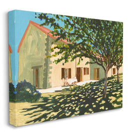 Countryside Home Garden Landscape Tree Shade 20" x 16" Gallery Wrapped Wall Art