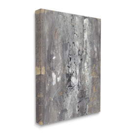 Ancient Mark Inspired Abstraction Gray Brown Design 30" x 24" Gallery Wrapped Wall Art