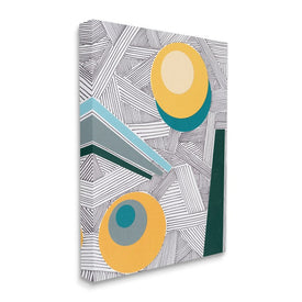 Modern Geometric Abstraction Asymmetrical Circles 20" x 16" Gallery Wrapped Wall Art