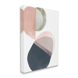 Asymmetrical Capsule Abstraction Blue Green Pink 48" x 36" Gallery Wrapped Wall Art