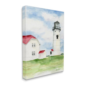 Chatham Harbor Lighthouse Coastal Cape Destination 40" x 30" Gallery Wrapped Wall Art