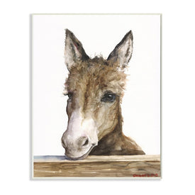 Baby Donkey Portrait Adorable Farm Animal 15" x 10" Wall Plaque Wall Art